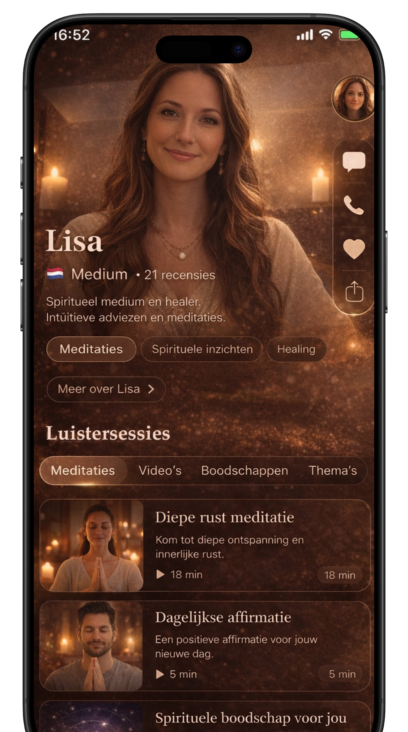 Mediums App advisor screen